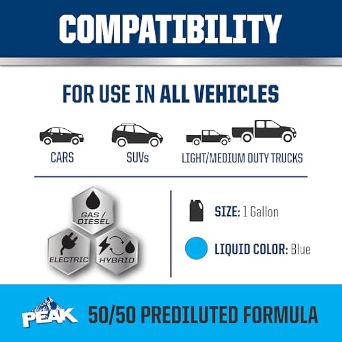 PEAK OET EXTENDED LIFE BLUE 50/50 PREDILUTED ANTIFREEZE/COOLANT FOR ASIAN VEHICLES, 1 GAL. - Image 3